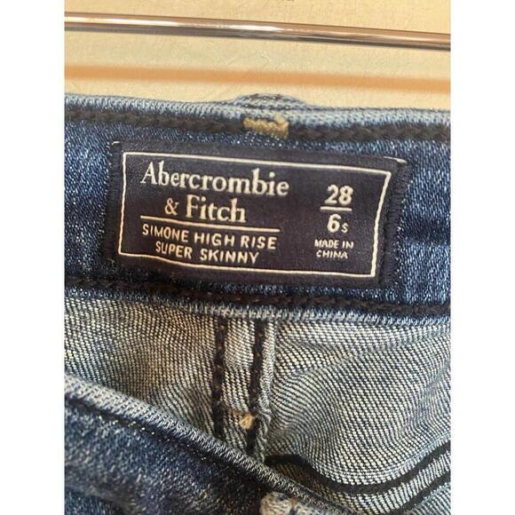 Abercrombie & Fitch Simone High Rise Super Skinny Destressed Jean Sz.28/6 - Picture 3 of 3